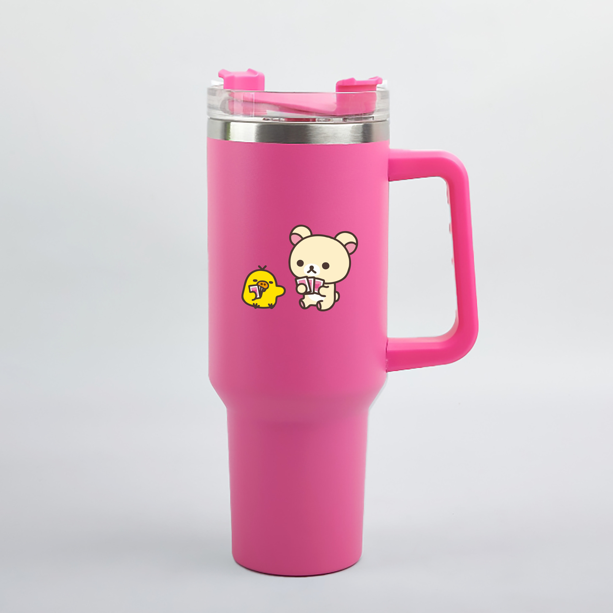 （画像用） リラックマ リラックマ キイロイトリ Rilakkuma Korilakkuma Kiiroitori 1200mL車用タンブラー（カラープリント）